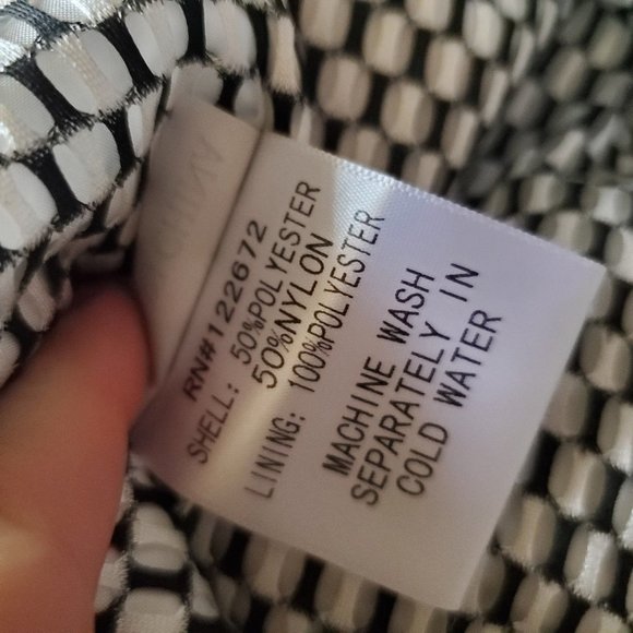 Lindi Black/White Boho Ruffled Spring Jacket with Pearl look Buttons S - Picture 7 of 7